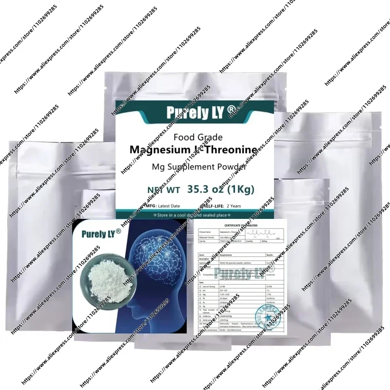 NR.45 Maßgeschneiderte Magnesium-L-Threonat-Pulver Silber-Aluminiumfolie Stehbeutel mit Reißverschluss Wiederverschließbare Beutel Image