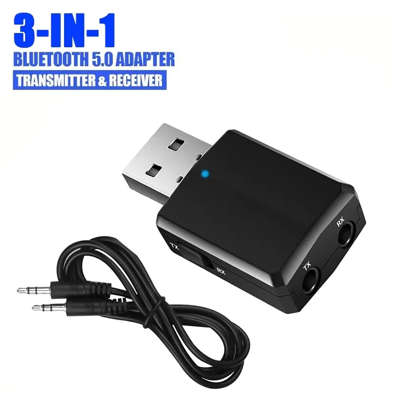 3-in-1-USB-Wireless-Bluetooth-Adapter 5.0, Sender, Bluetooth-Headset, Audio-Adapter, Bluetooth-Empfänger für Computer, TV, Laptops Image
