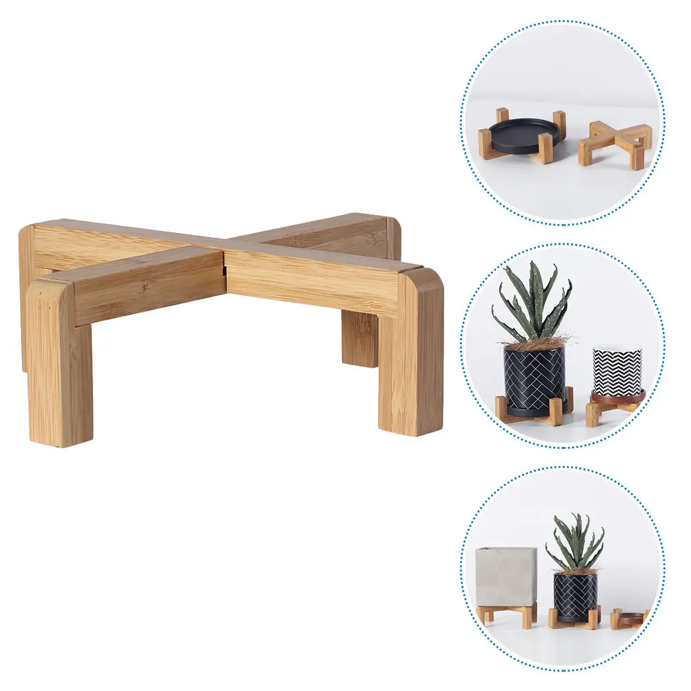 Holz Blumentopf Basis Nordic Stil Blumentopf Halter Für Garten Bonsai Display-ständer Topfpflanze Unterstützung Gartenarbeit Blume Halter Image