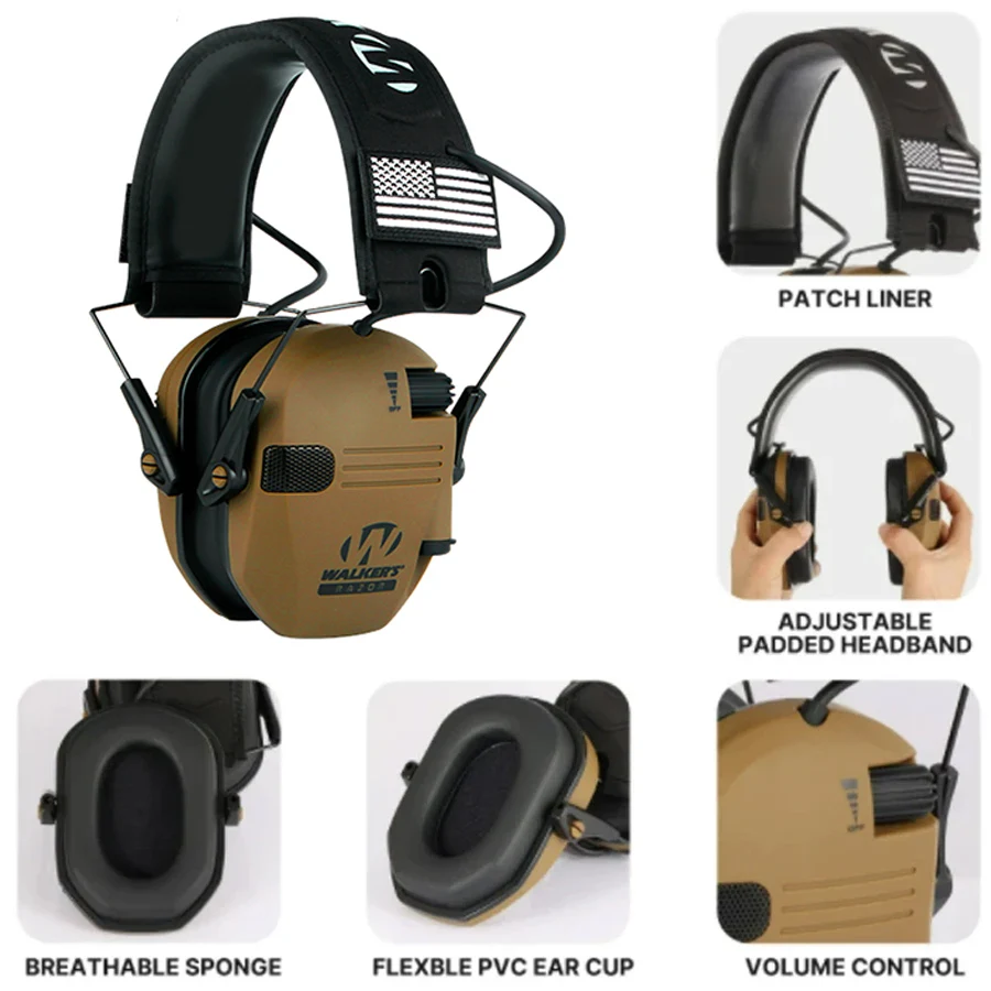 Elektronische Schieß-Ohrenschützer, taktisches Headset mit Schallverstärkung, Gehörschutz, Anti-Lärm-Ohrenschützer für Outdoor-Sportarten Image