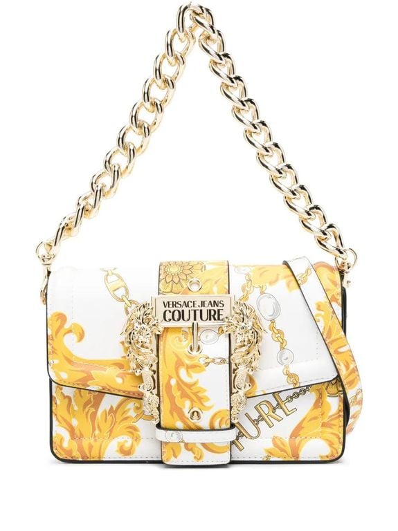 Chain Couture-Print Crossbody Bag - Metallic - Versace Jeans Couture Shoulder Bags