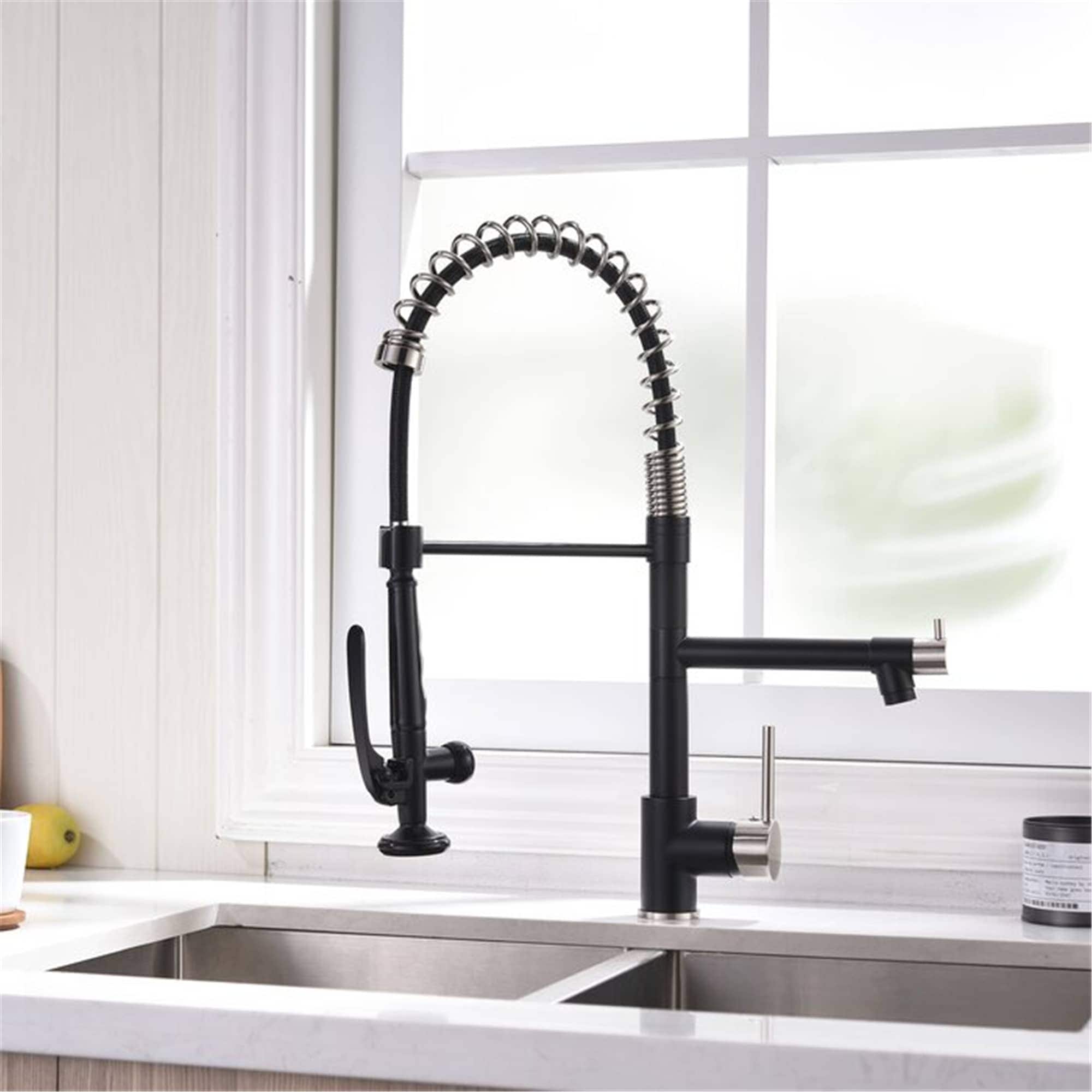 Commercial Kitchen Faucet With Pull Down Sprayer Single Hole Kitchen Sink Faucets Single Handle High Arc Spring Mixer Faucets