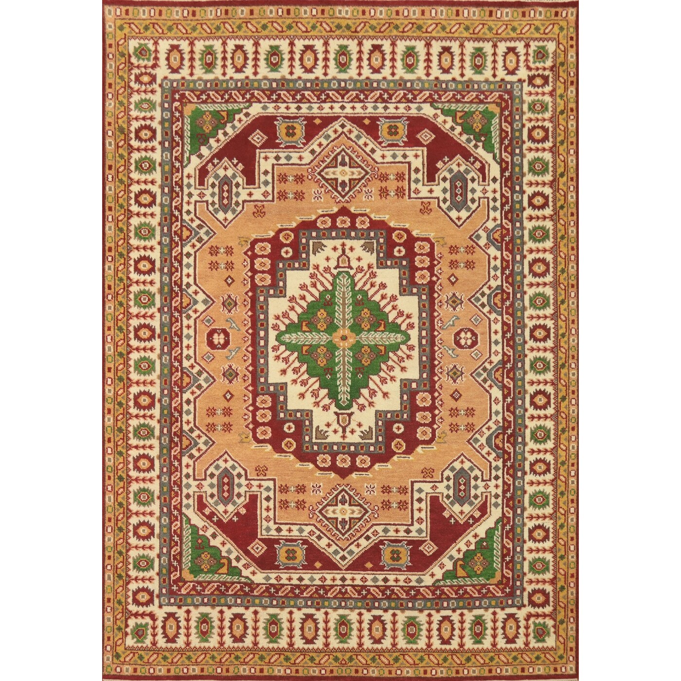 Handmade Wool Kazak Indian Area Rug Handmade Wool Carpet - 11' 10'' X 9' 0''