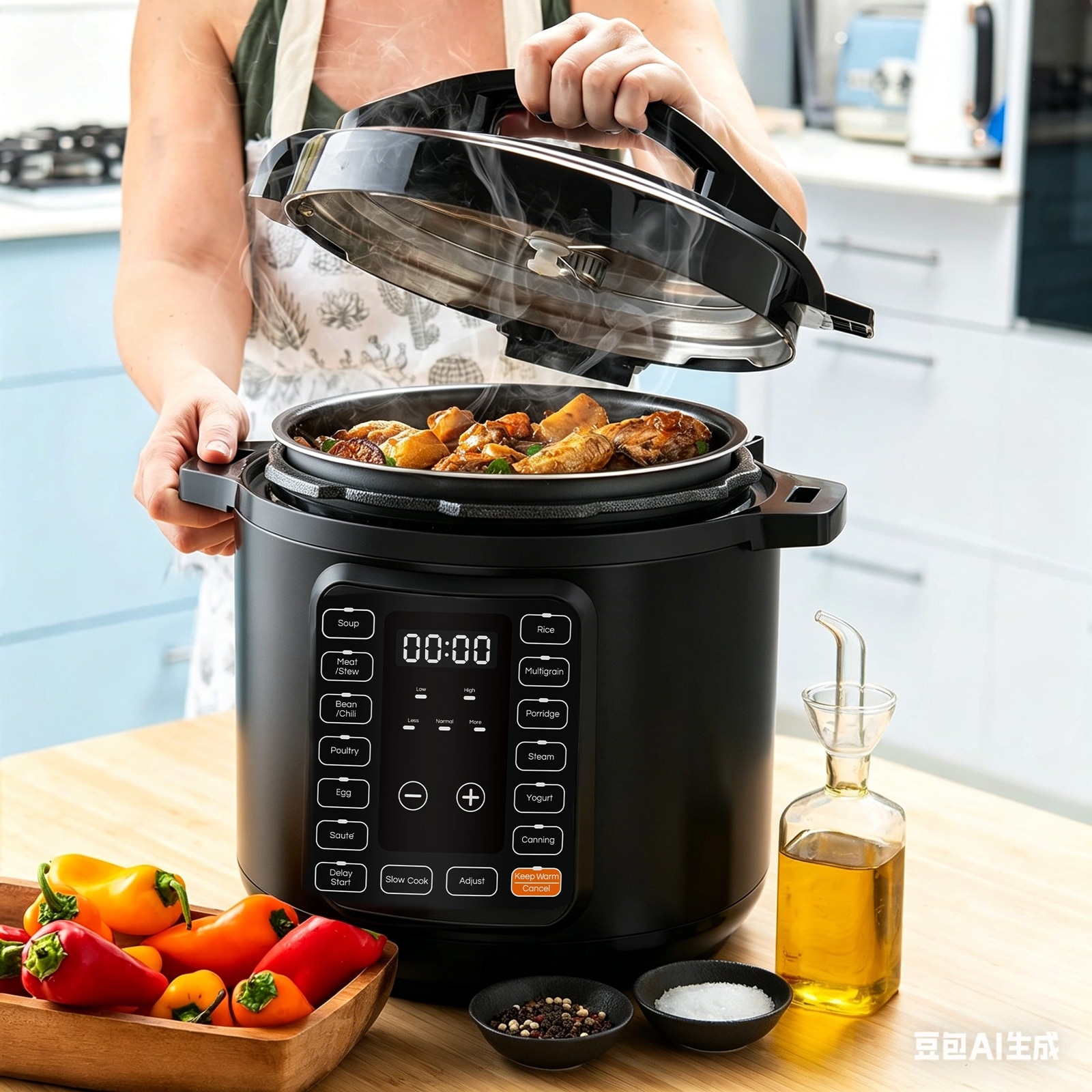 Electric Pressure Cooker, Upgraded 6 Quart/8 Quart 12-in-1 Multicooker, Stainless Steel Slow Cooker, Rice Cooker, Steamer, Sauté