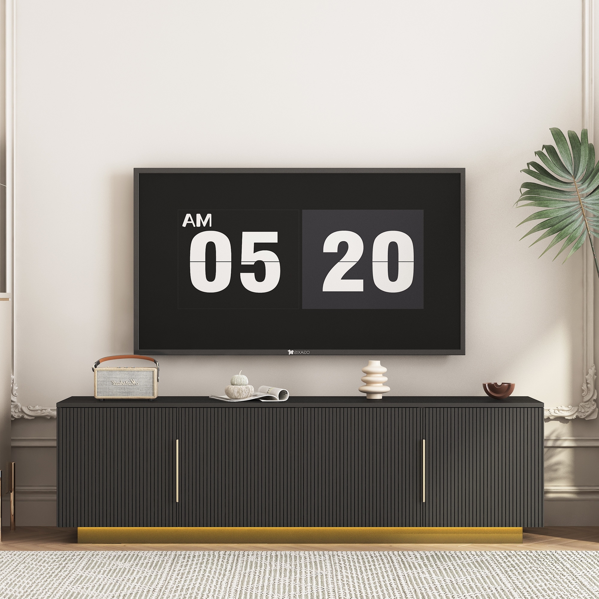 TV Stand with 16 Color LEDs,68" Modern TV Stand, TV Cabinet Entertainment Center for 55 60 65 Inch TV