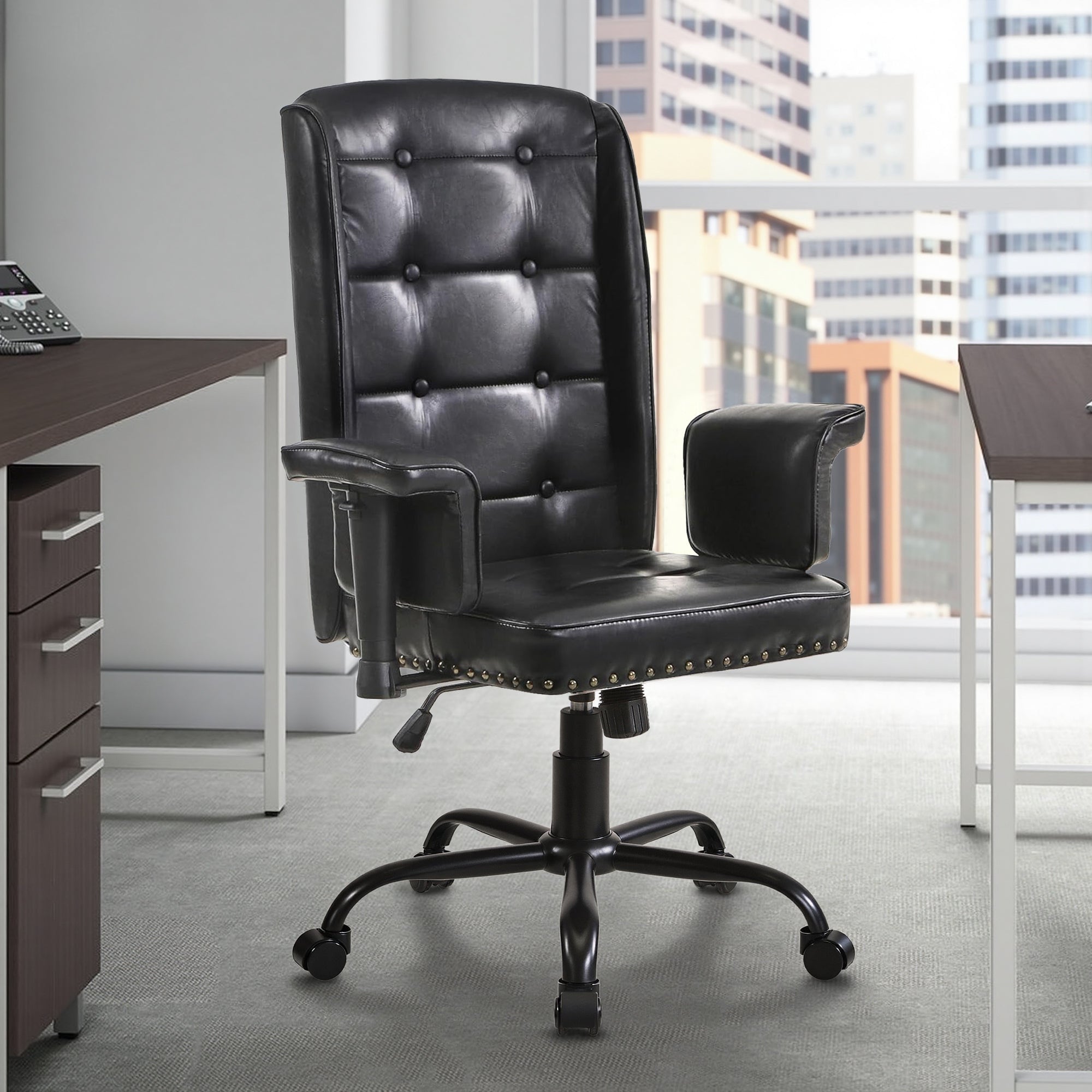 Javlergo Adjustable Home Office Desk Chair Desk Chair Executive Office Chair Computer Chair Ergonomic High Back with 360° Swivel