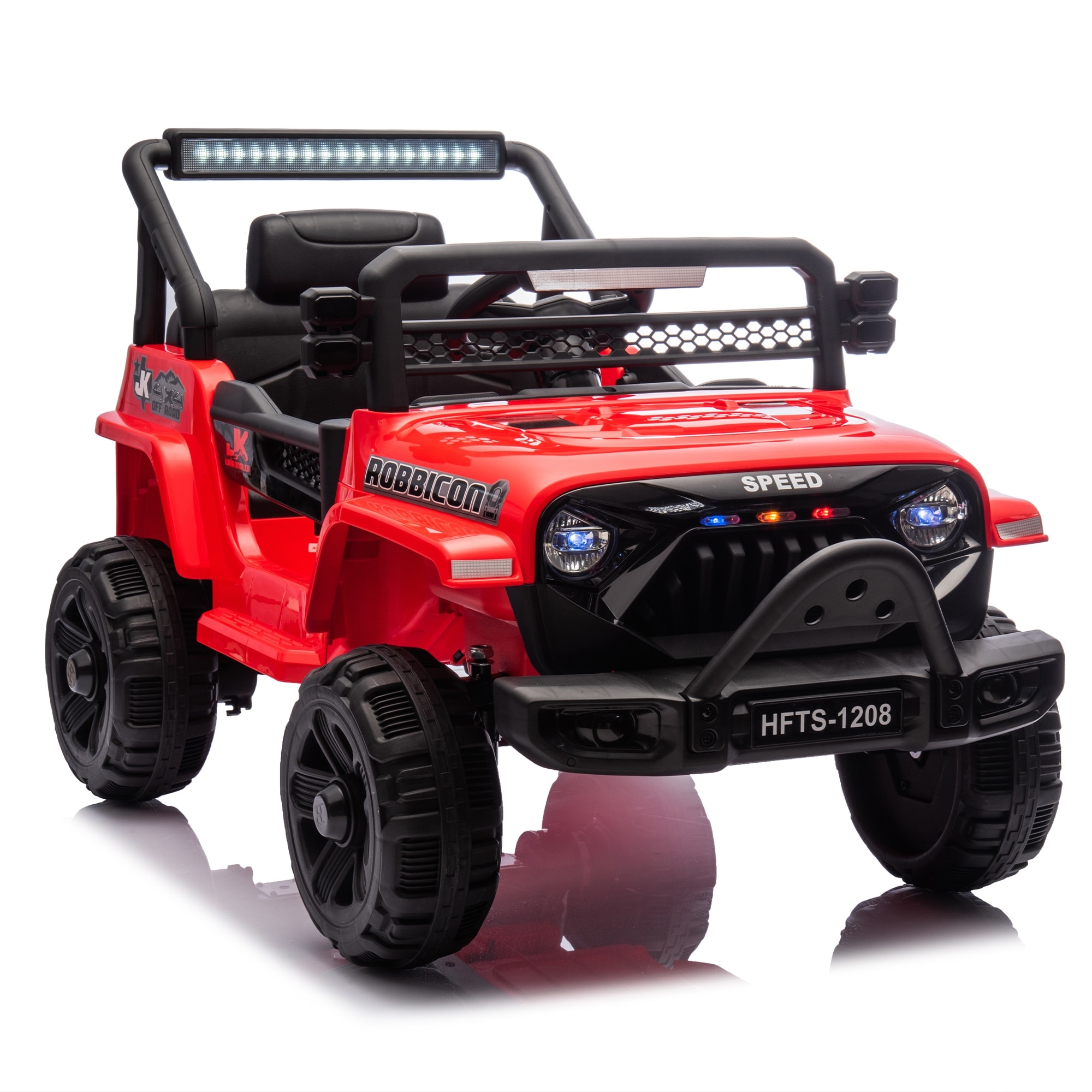 12V Kids Ride On Electric Truck Car W/Parents Control,2WD,4-wheel suspension,Adjustable volume,Microphone jack,Power display,LED
