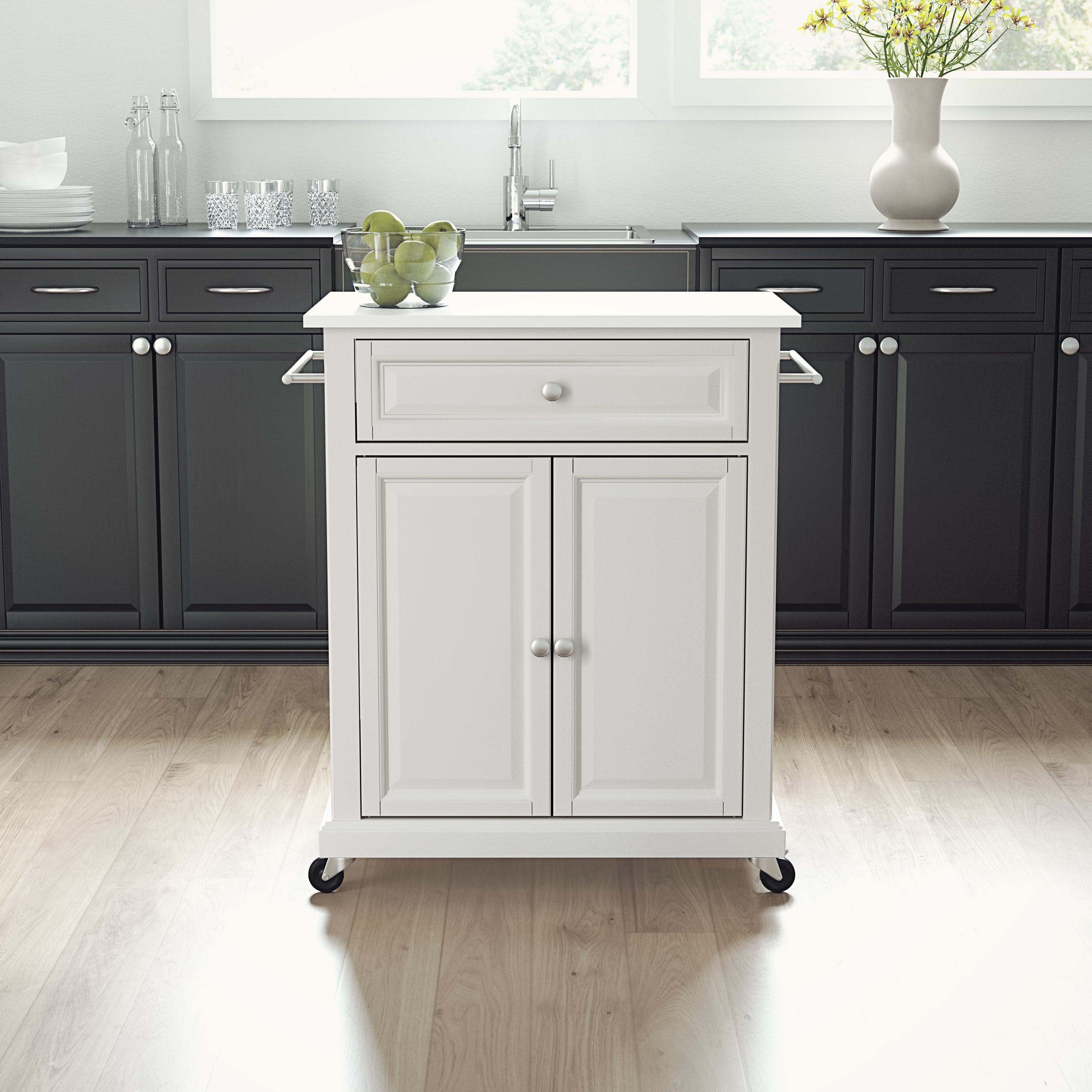 Crosley Compact Stone Top Kitchen Cart - 31"W x 18"D x 35.5"H