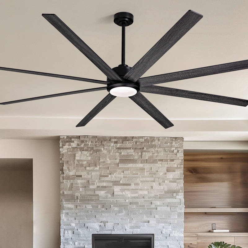 84" Ceiling Fan with Light Black Indoor/Outdoor Ceiling Fan for Living Room Large Dimmable Ceiling Fan with Remote APP Control