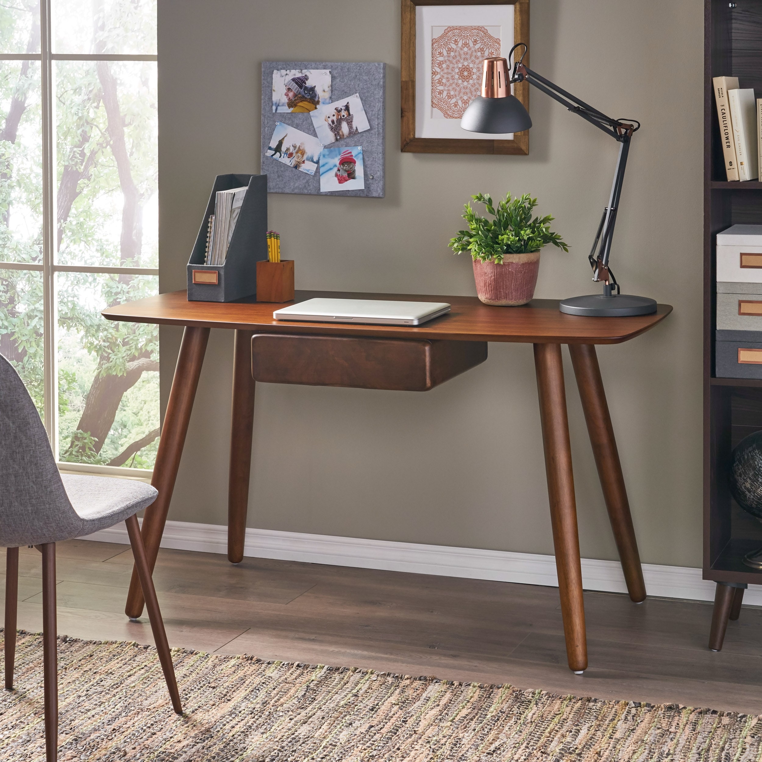 Solid Wood Study Computer Desk,Office Desk, Study Table,Writing Desk with Drawer for Home ,Office