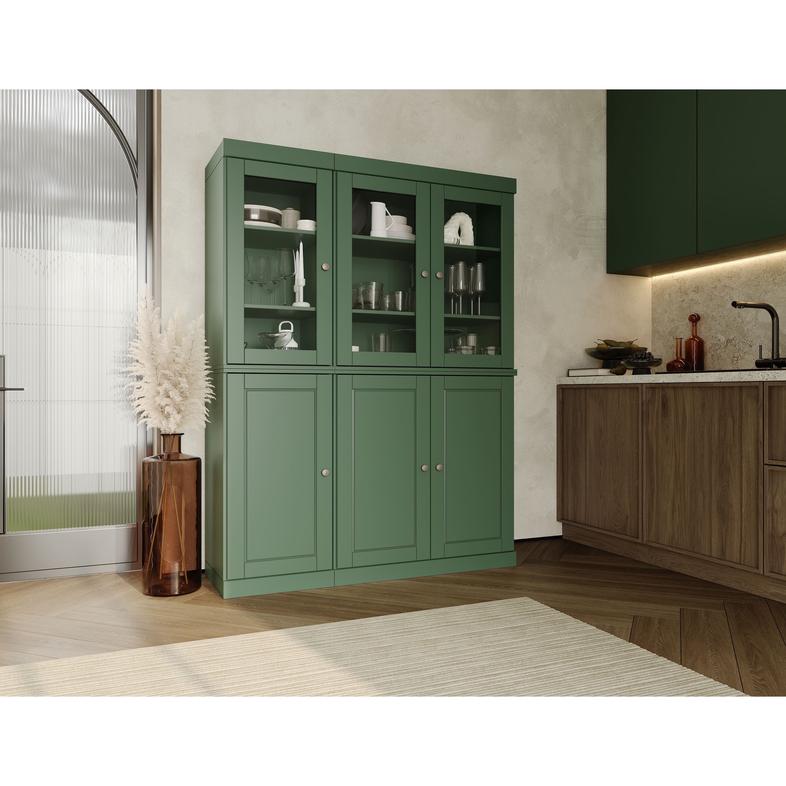 Palace Imports 100% Solid Wood Pantry Cabinet, Adjustable Shelves, 48.5" Wide, 71.5" Tall - 48.5" x 71.5"