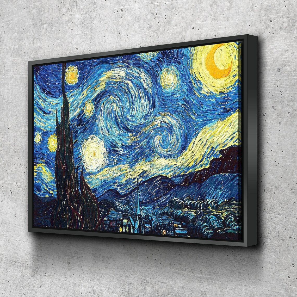 Poster Notte Stellata / Tela Notte Stellata / Stampa su tela Notte Stellata di Van Gogh, quadro incorniciato