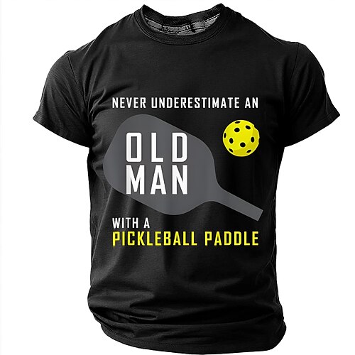 Herren Pickleball T Shirt Kurzarm T-Shirt 3D-Druck Rundhalsausschnitt Hemd Mode Täglich Täglich Straße Schwarz Rote Sommer Frühling Bekleidung S M L XL XXL XXXL