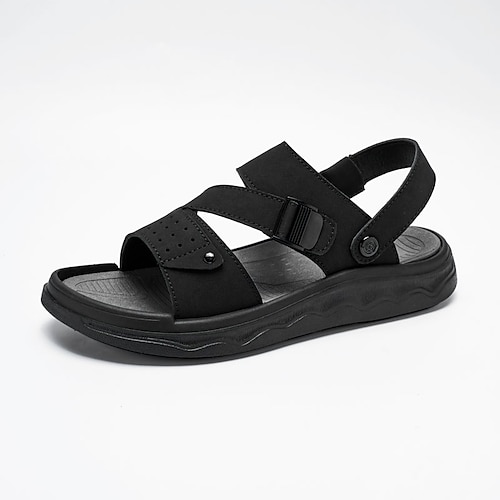 Senffarbene Slingback-Sandalen für Herren, offene Zehenpartie, lässige Sommerschuhe, verstellbar, bequem, ideal für Strandurlaub, Reisen, Resortbesuche und Freizeit Image