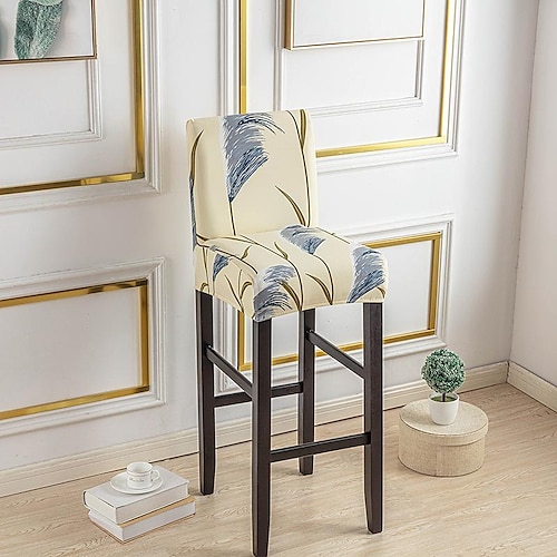 Stretch-Bezug für Barhocker Stuhlhussen, Kneipen-Thekenhocker, Stuhlbezug für Esszimmer, Café, Möbel, Sitzbezug, Stretch-Schutz, rutschfest, mit elastischem Boden