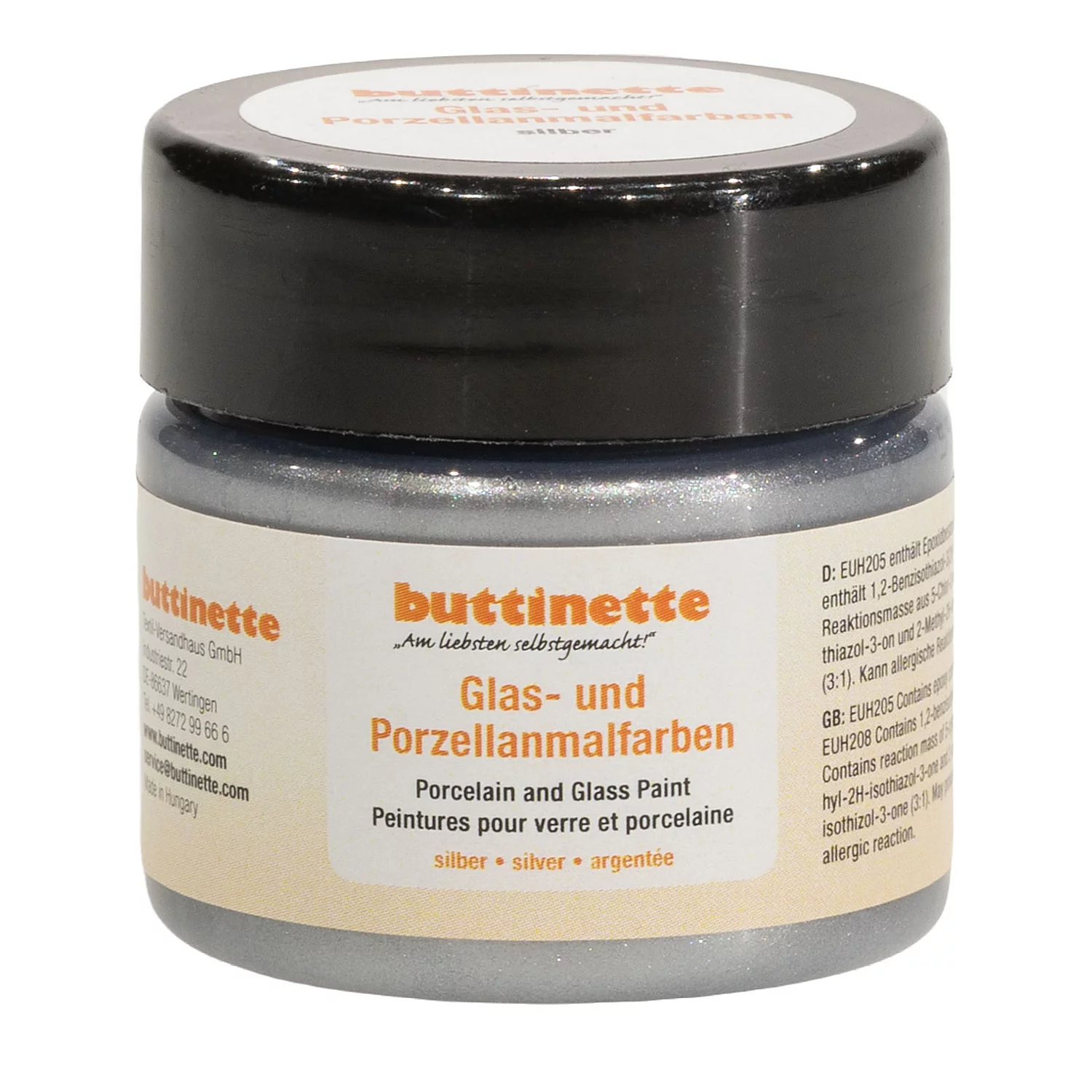 buttinette Glas- und Porzellanmalfarbe, silber