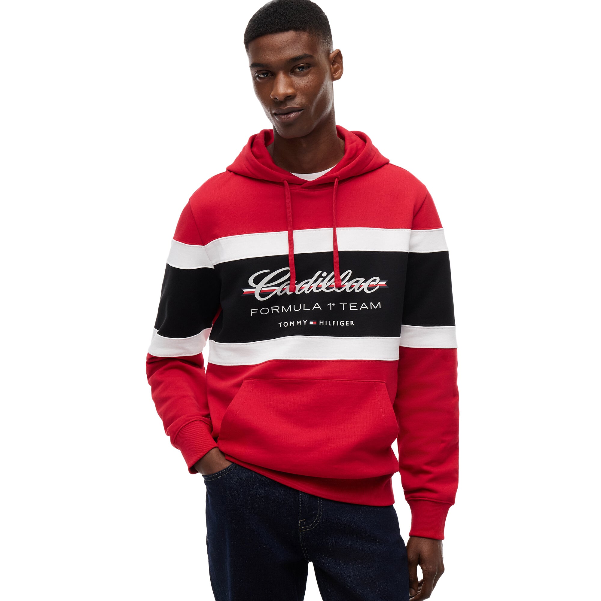 Sweat à capuche à empiècements Cadillac Tommy Hilfiger - Rouge - unisexe Taille: XS