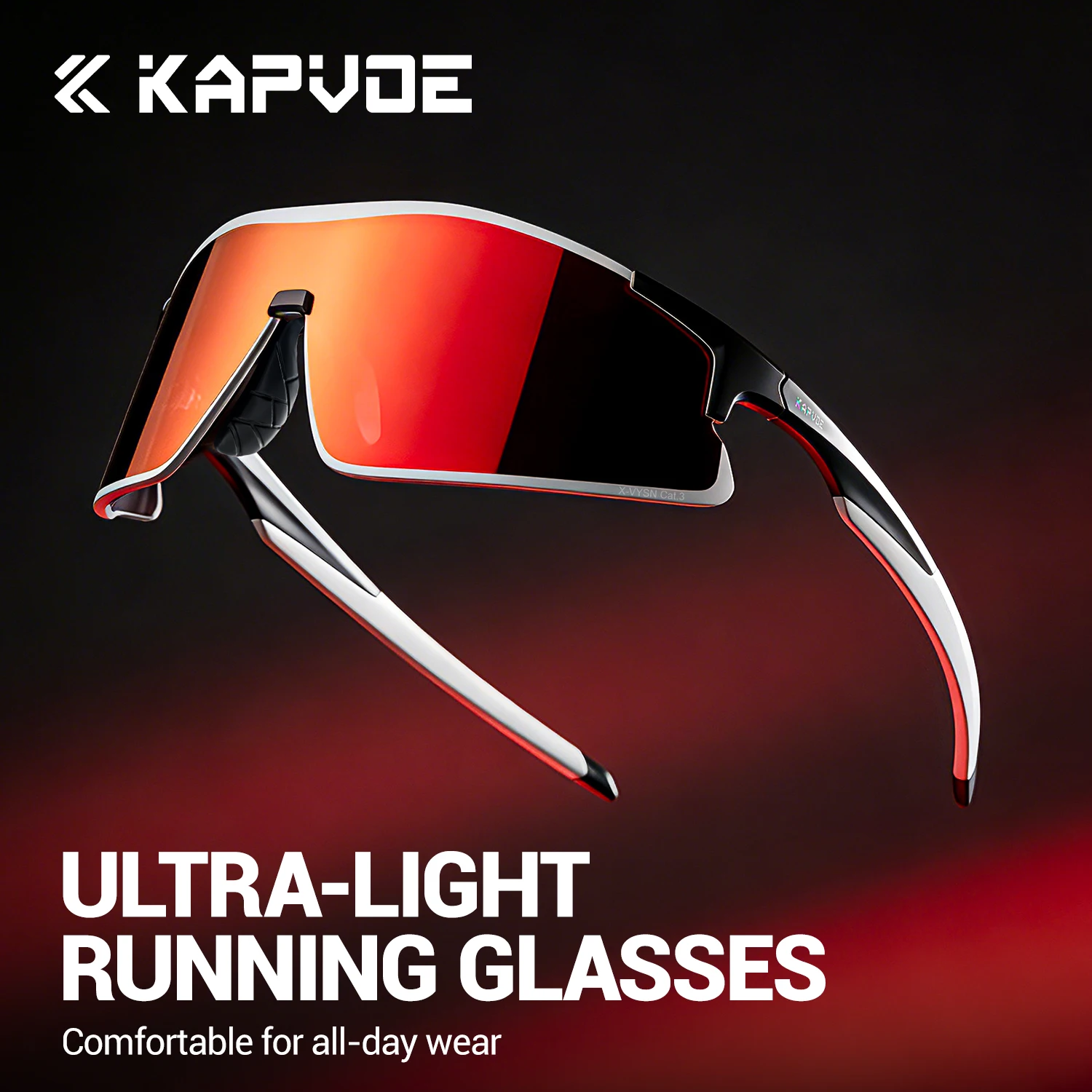 Kapvoe Photochrome Laufsonnenbrille für Damen, Outdoor-Sport, Radfahren, Wandern, Fahrrad, UV400-Brille, Herren, Marathon, ultraleichte Brille Image