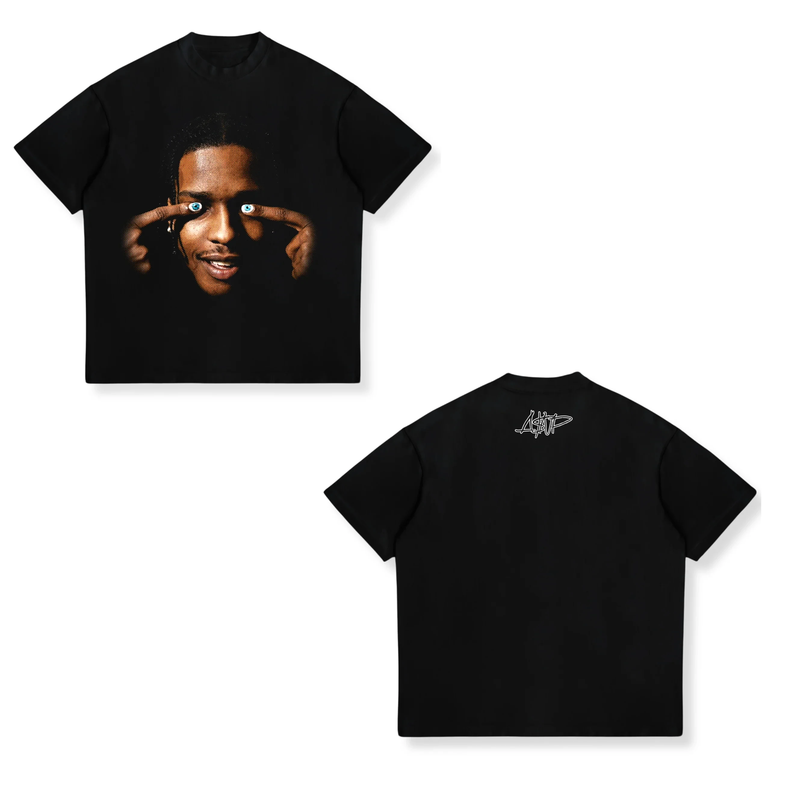 Mode 2026 Neu ASAP ROCKY Kurzarm-T-Shirt HIP HOP High Street Herren Damen Gothic Tees A$AP Portrait Lässige Harajuku Oberteile