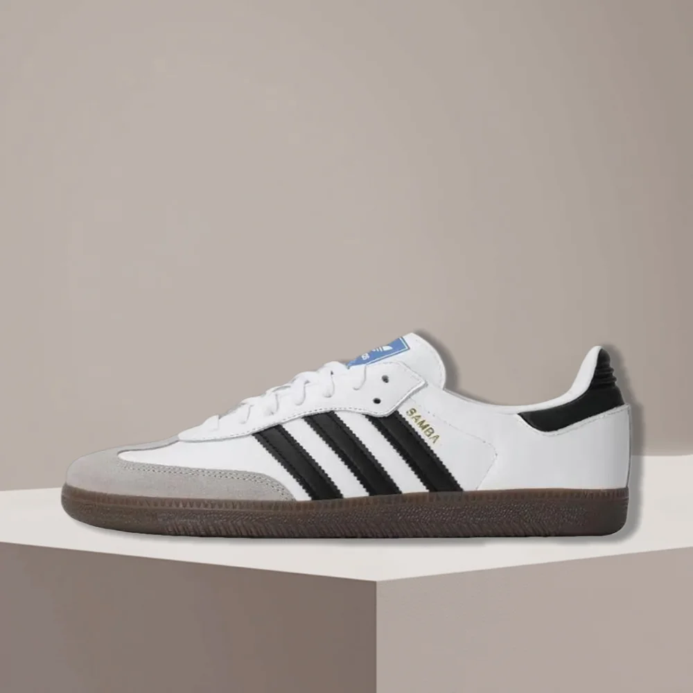 adidas Originals SAMBA OG Unisex-Stil, weiches, angenehmes Gefühl, rutschfest, langlebig, Low-Top-Skateschuh, Schwarz, Weiß, Grau, B75806