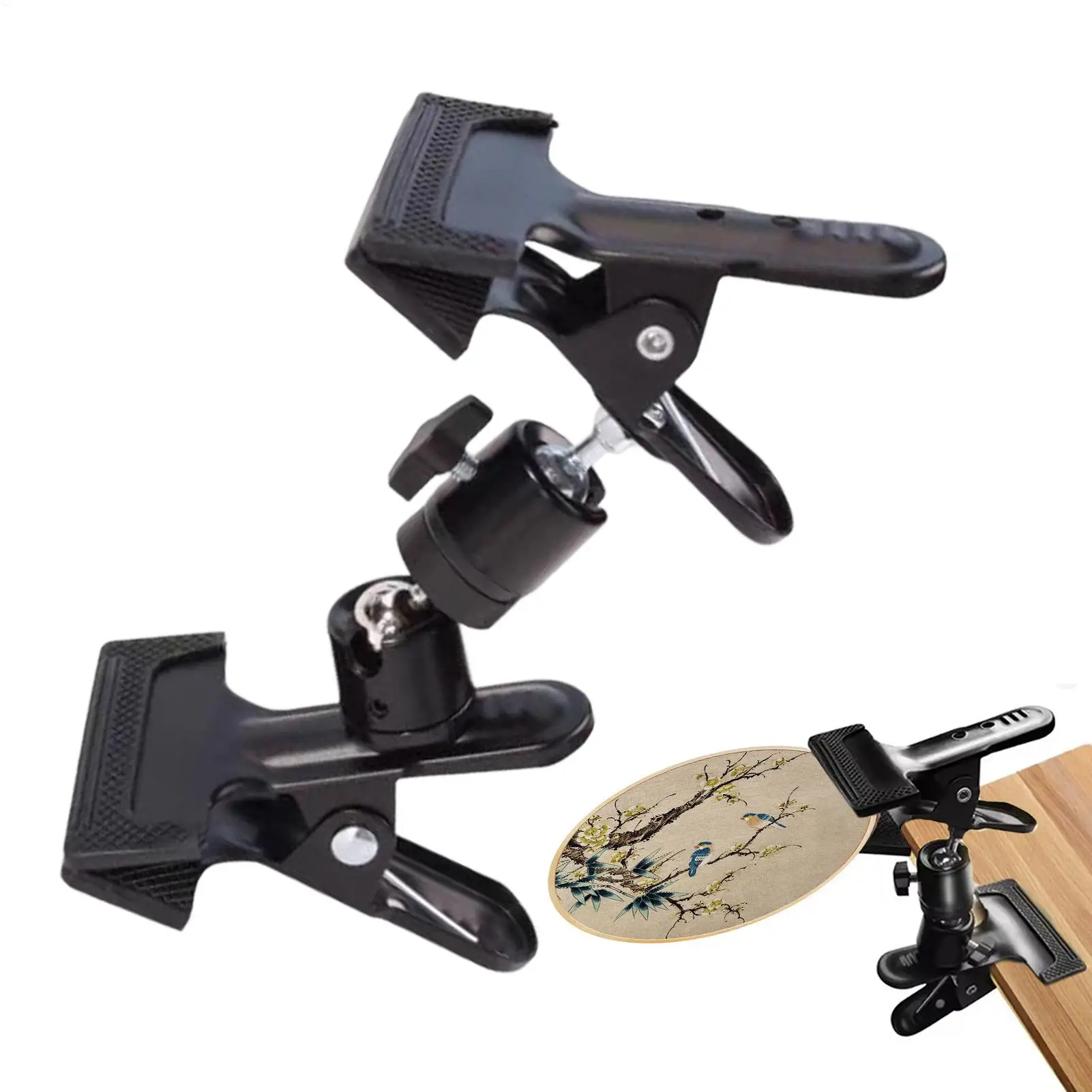 Stickrahmen mit Verstellbarem Ständer, Tragbare Metallklammern, Metalltischclips für Stickerei, Nähen, für Erwachsene und Mädchen Image