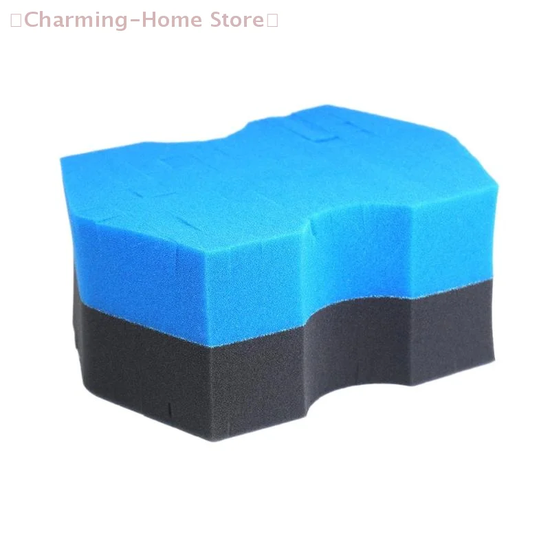 【M】Doppelseitig geschnittener rot/schwarzer Schwamm 2.0 für besseren Halt und Zugang zu engen Räumen für die Autowäsche ohne Spülen