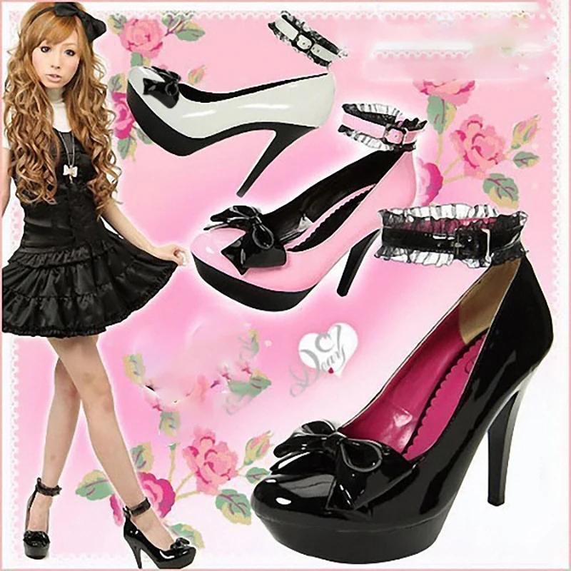 Plattform Pumps 5 Zoll japanische High Heels hochwertige Frauen Schuhe Schmetterling Mesh rosa süße Mode Tanz schuhe weiß 13cm