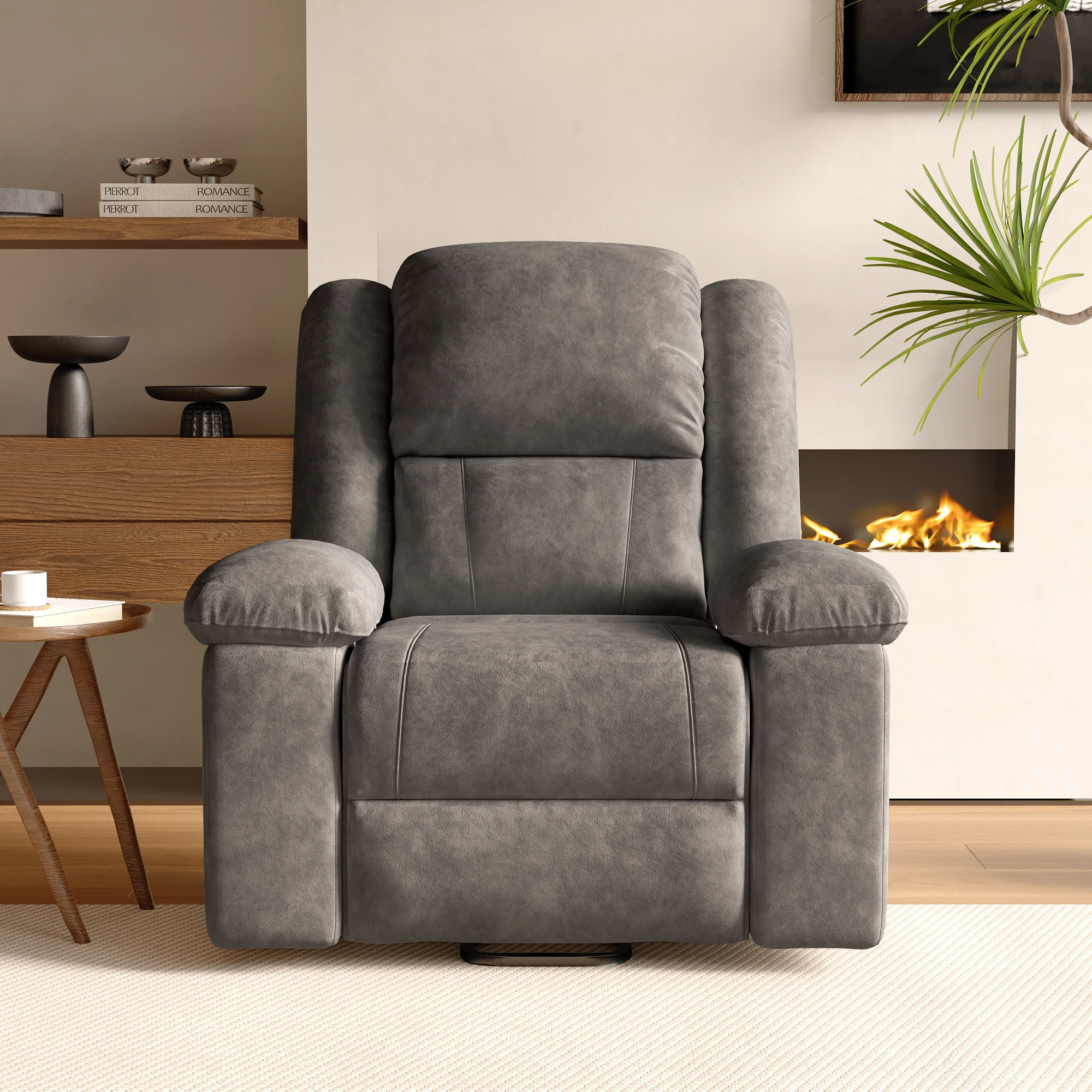 Rosahqnda Elektrischer Relaxsessel, Massagesessel mit Fernbedienung, TV-Sessel, Liegefunktion, Heizung, Stoff, Relaxliegesessel