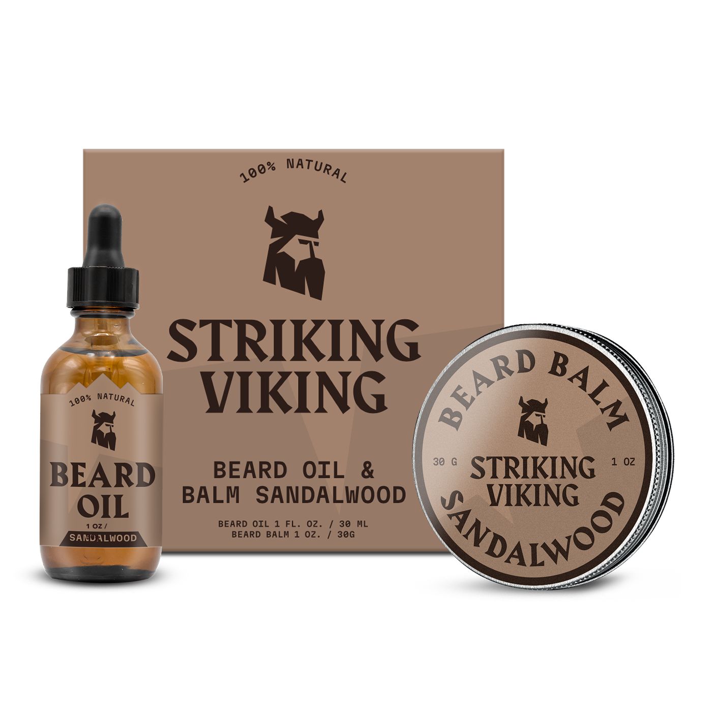 Striking Viking Set barba, Olio e balsamo con olio di jojoba burro kar