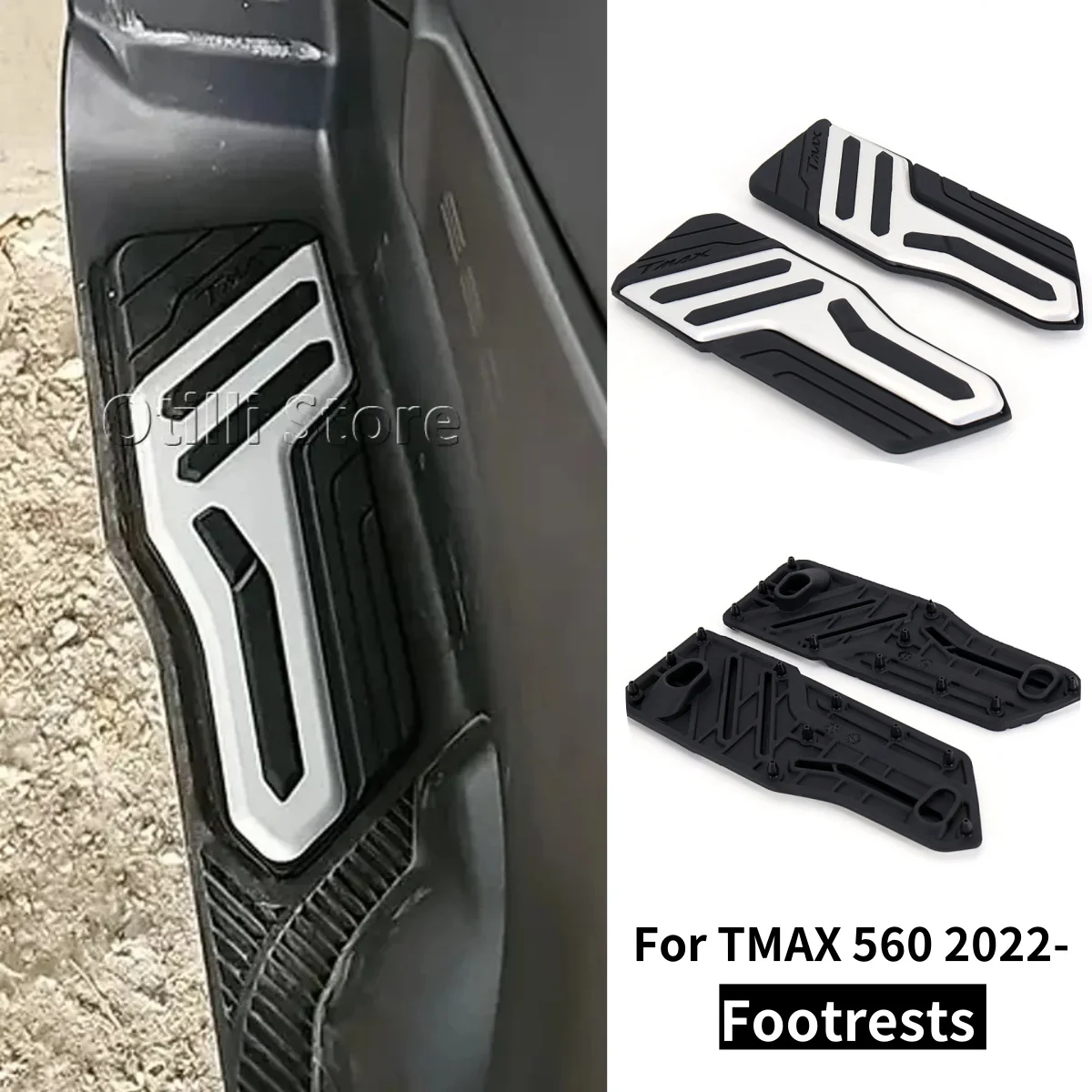 Moto Pedane Pedale Poggiapiedi Pedana Per Yamaha TMAX T-Max 560 2022 2023 2024 2025 T-MAX 560 T-MAX560 TMAX560 Accessori