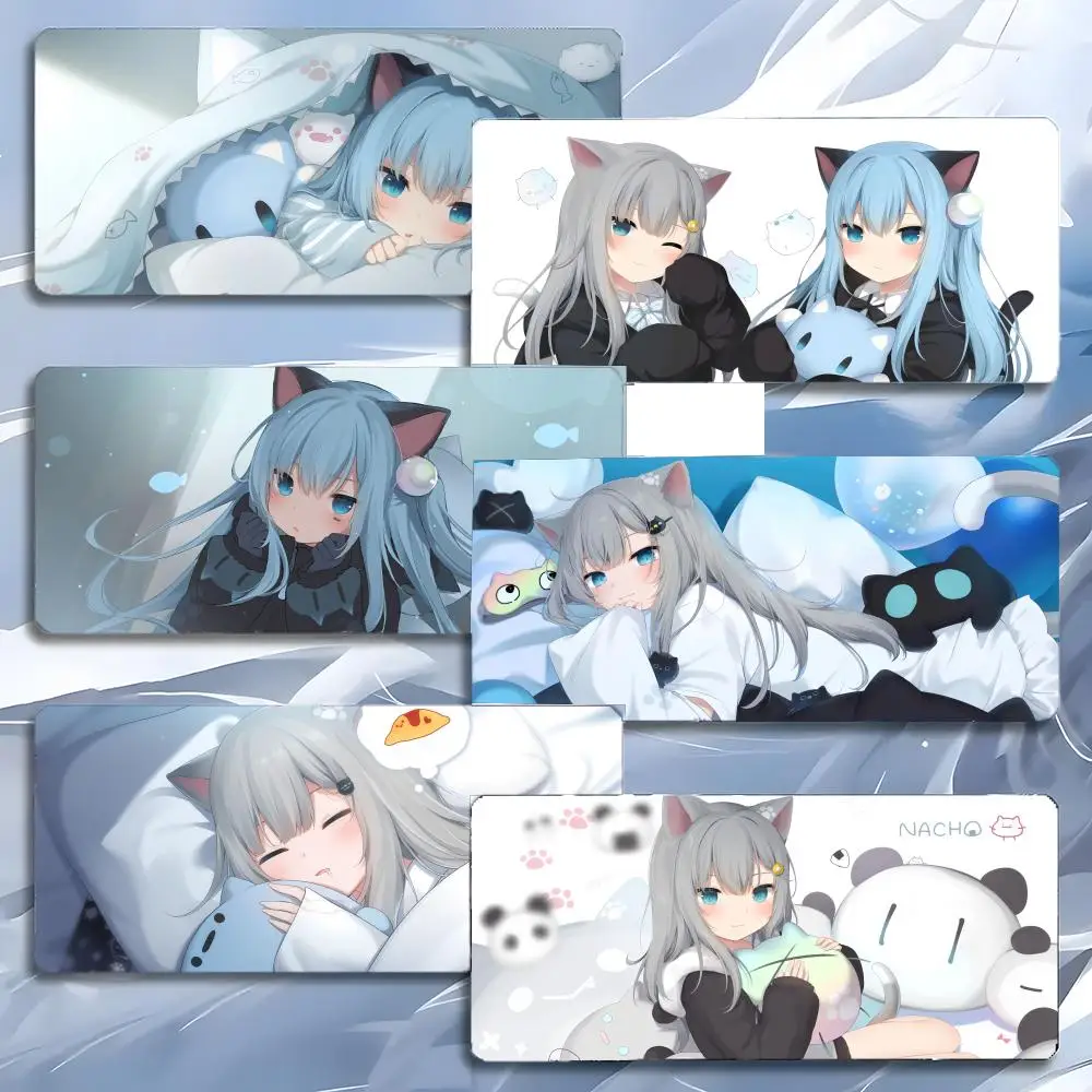 N-Nachoneko Character Cute Mouse Pad Mousepad Large Gaming LockEdge Verdickte PC-Tisch-Schreibtischunterlage