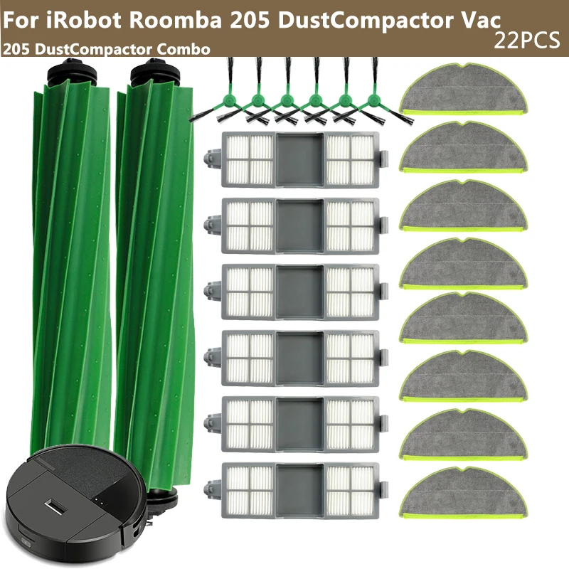 Für iRobot Roomba 205 DustCompactor Vac / Combo Sweeper Roboterstaubsauger Hauptbürste Seitenbürste Wischtücher HEPA-Filter Ersatzteile Image