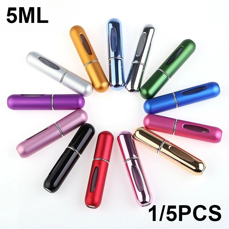 1/5/PCS 5ml Tragbarer Parfümzerstäuber Mini-Parfümflasche Probespray-Flasche Kosmetik-Reisebehälter Image