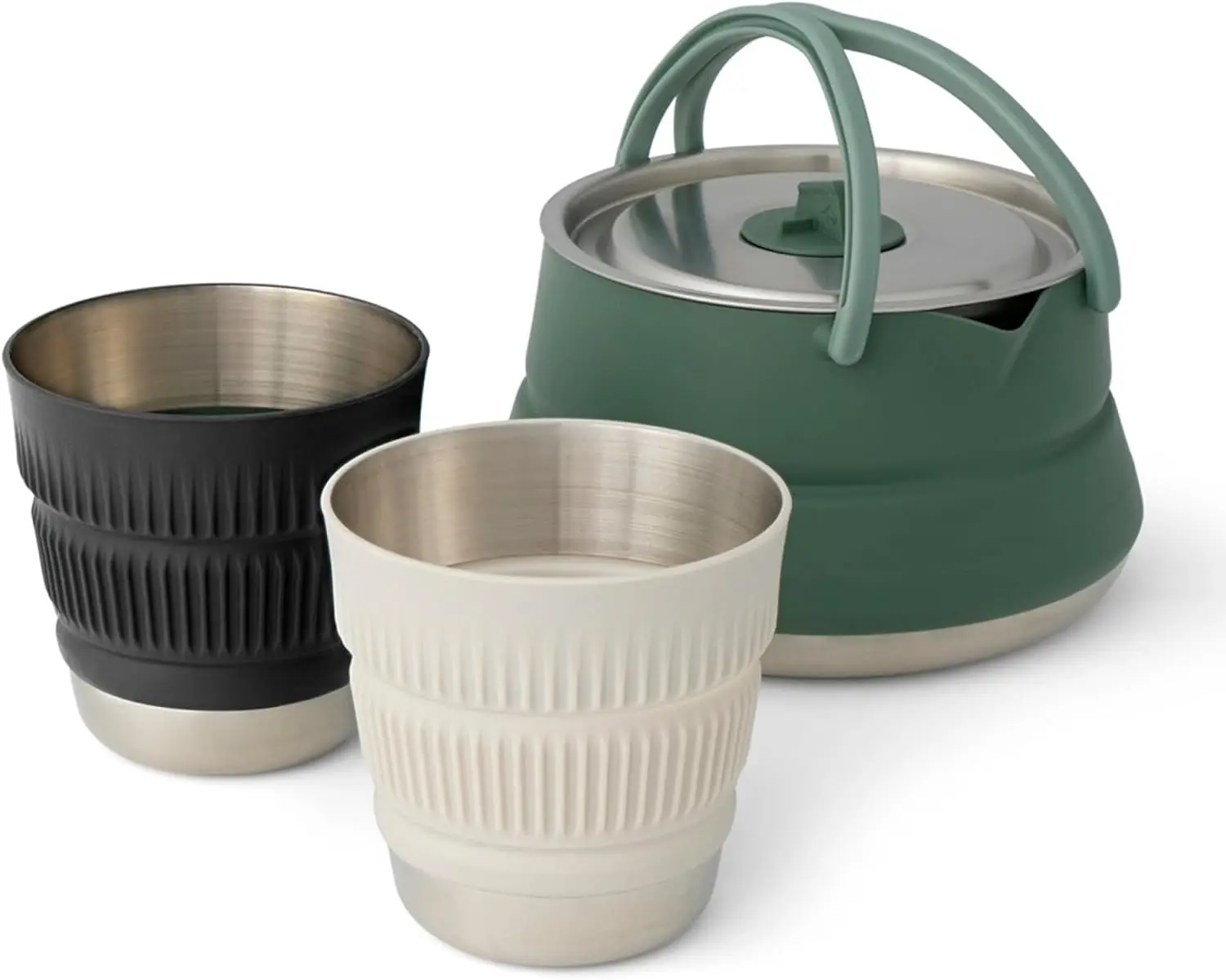 Detour Edelstahl-Wasserkocher-Set (1,6 Liter Wasserkocher, 2 Tassen), grün Image