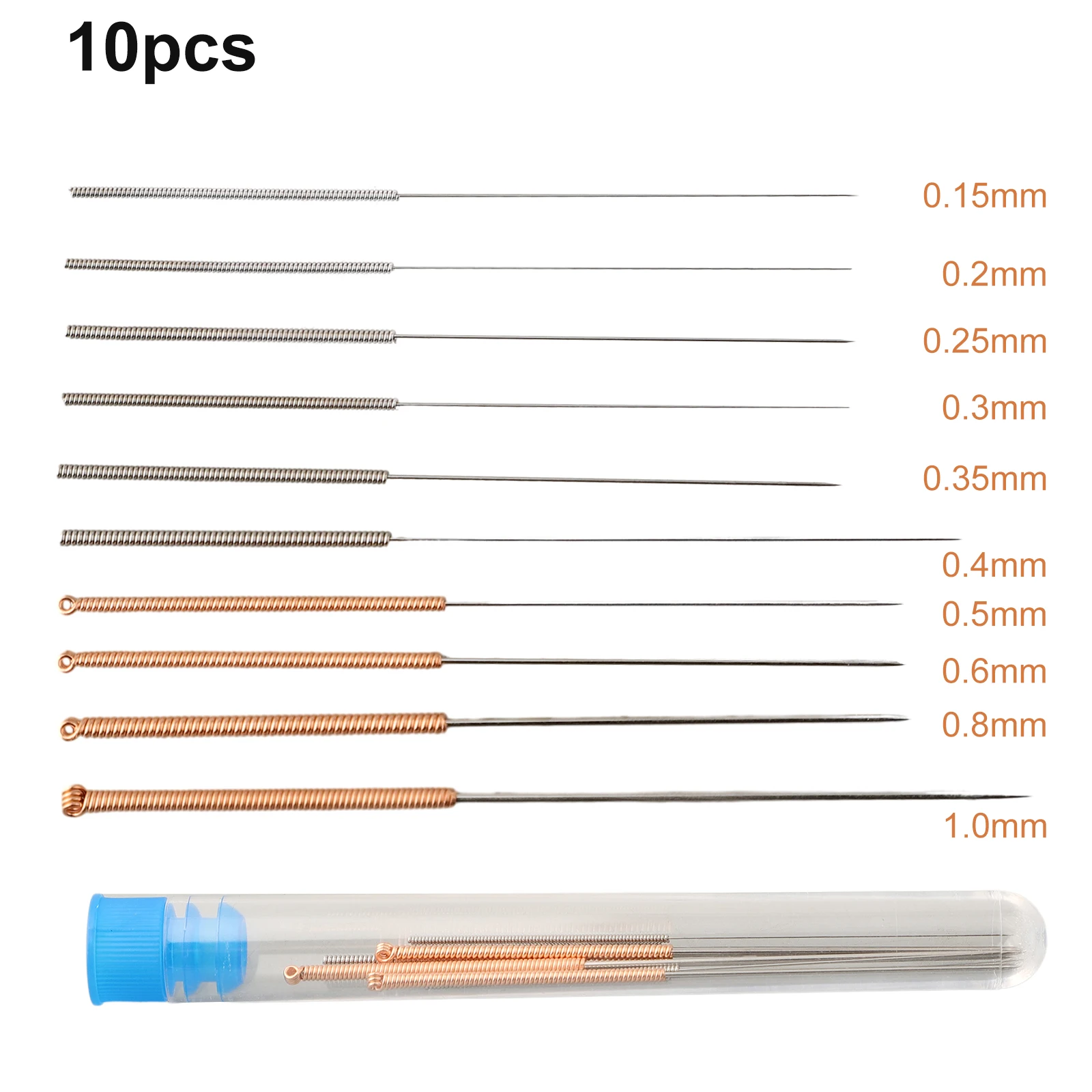 10 Stück/Set Reinigungsnadeln für 3D-Drucker, 0,15–1,0 mm Düsenreinigungsnadel zum Reinigen von Filamentresten in Düsen Image