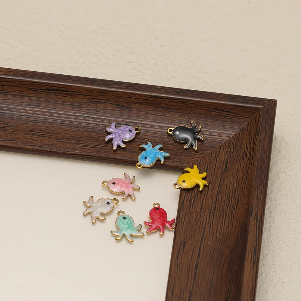 20 teile/los Edelstahl Emaille Octopus Charms Bunte Anhänger DIY Schmuck Machen für Halsketten Ohrringe Handwerk Liefert Groß Image