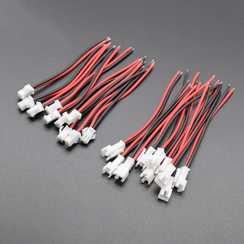 10 Paar/5 Paar weiße Micro-JST-Stecker und Buchse mit 2 PIN-Stecker und Drahtkabeln, Länge 100 mm Image