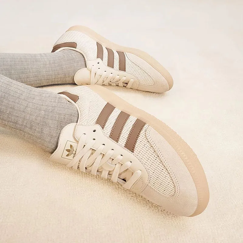 Adidas Originals Samba OG Soft Comfort Thin Sole Langlebige Low-Top-Skateschuhe Unisex Beige Freizeitsneaker JI3185
