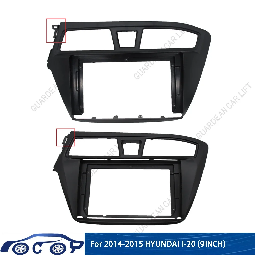 9 zoll Auto Radio Fascia Für Hyundai I20 2015-2017 Android MP5 Player Panel Gehäuse Rahmen 2 Din Kopf einheit Stereo Dash Abdeckung Trim