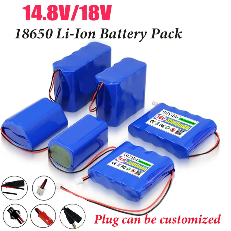 14,8 V 18650 Lithium-Akku, 16,8 V, große Kapazität, 18650 Akku, Audio-LED-Licht, 18 V, wiederaufladbarer Akku + BMS, Li-Ion, 12 V, CE Image
