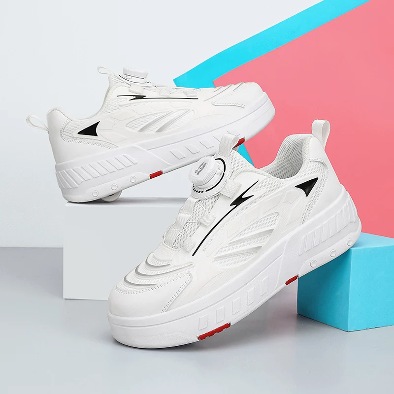 Abnehmbare Vierrad-Doppelreihen-Inline-Skates Freizeitschuhe Verstellbare Rollschuhe für Freizeitaktivitäten