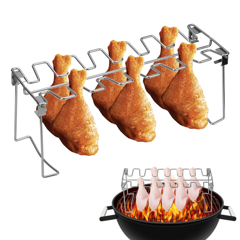 Antihaft-Brathähnchen-Beinst änder gefaltete Grill rippe Braten ständer Hühner flügel Beinst änder Edelstahl-Grill grill Image