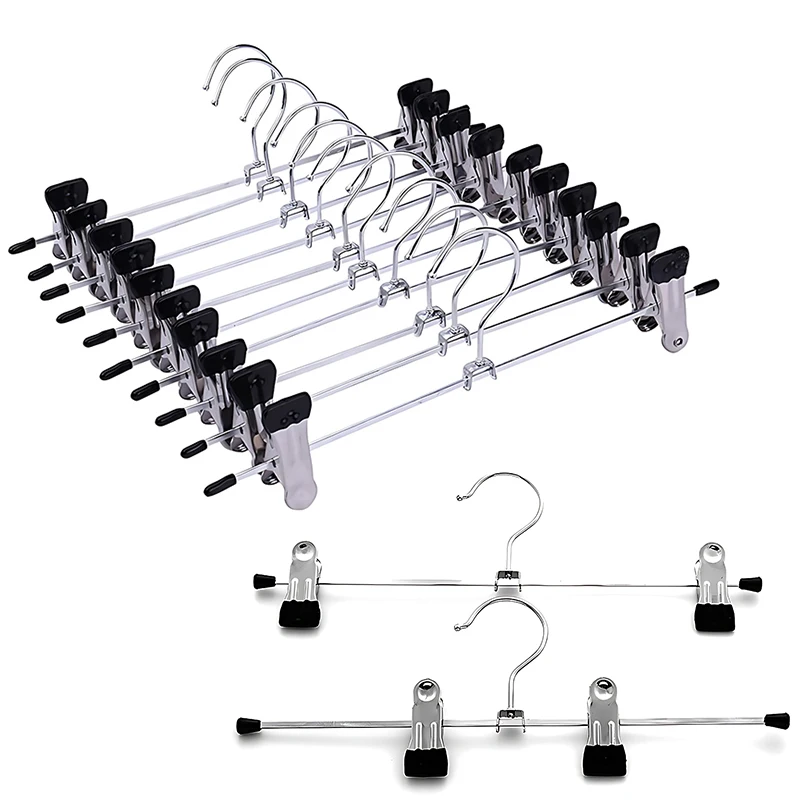 5-30 Stück Metall-Hosenbügel, vielseitig einsetzbar, verstellbar, rutschfest, Hosenclip, Kleider-Organizer, Haushalt, Schränke, Aufbewahrungsutensilien, ZYF Image