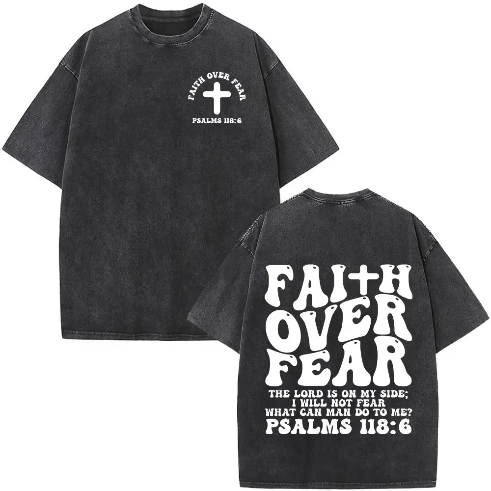 Christliche Jesus-Bibelvers-T-Shirts für Herren und Damen, modische Vintage-Oversize-T-Shirts, Harajuku-Baumwolle, Kurzarm Image