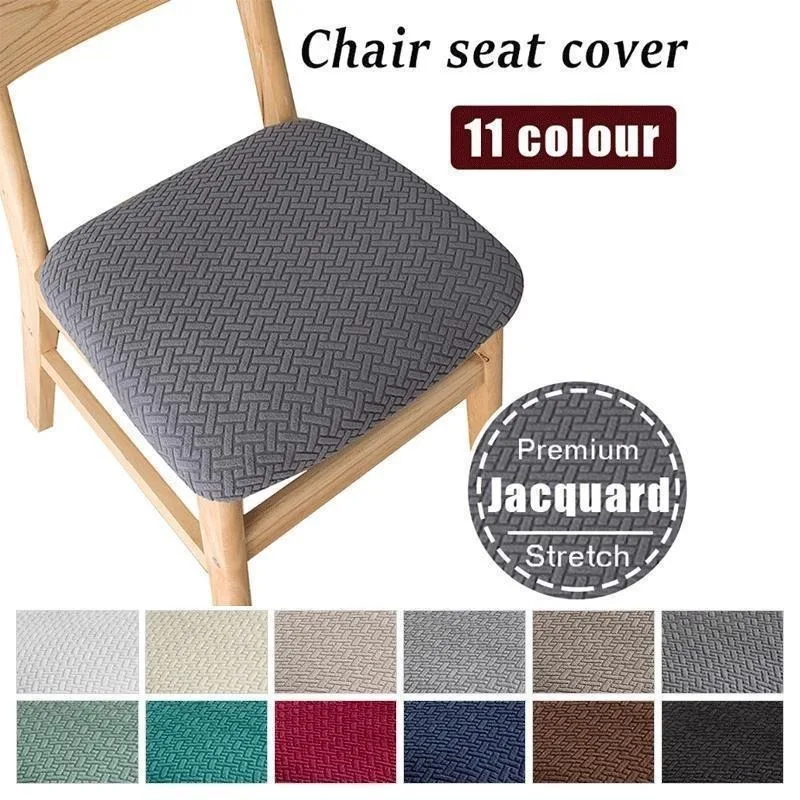 1pc Jacquard Stretch Stuhl Sitz bezug abnehmbare Anti-Dirty Sitzkissen Schon bezug für Küche Esszimmer Hochzeits bankett