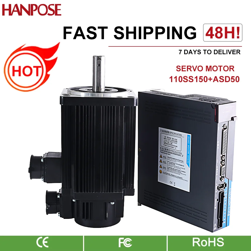 110SS150-5030 5N.m 6.0A AC200-240V ASD2200 Servomotor-Antrieb + 3M Kabel CNC Medizinische Instrumente Ausrüstung AC Servomotor 1.5KW Image