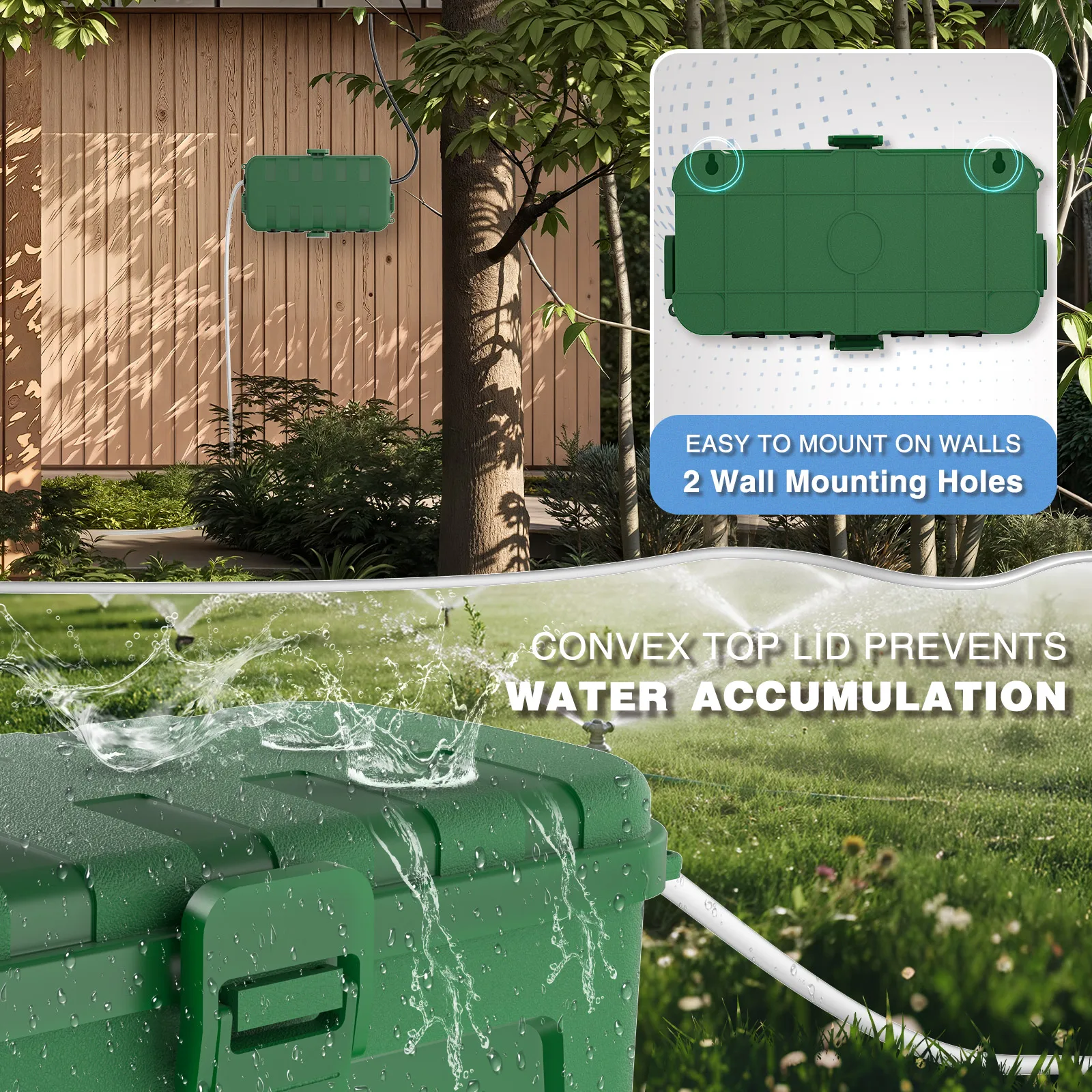 Mittelgroße Wetterfeste Elektrobox IP54 Wetterfeste Kabelabdeckung für Verlängerungskabel/Steckdosenleisten/Winkelstecker/Gartenwerkzeuge Image