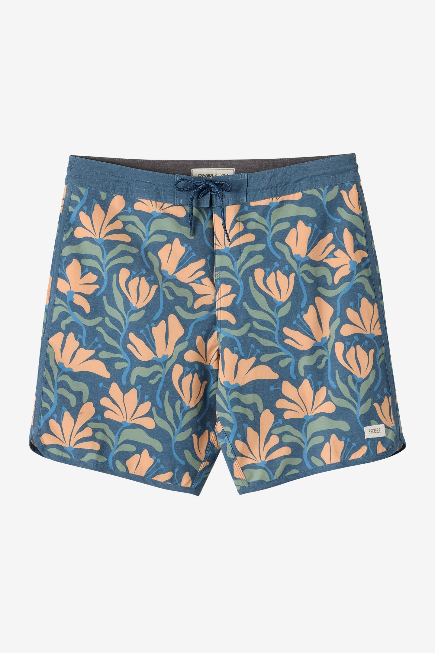 O'Neill Boy's Cruzer Scallop 16"" Board Shorts in Dark Slate, Size 22, Elastane/Polyester