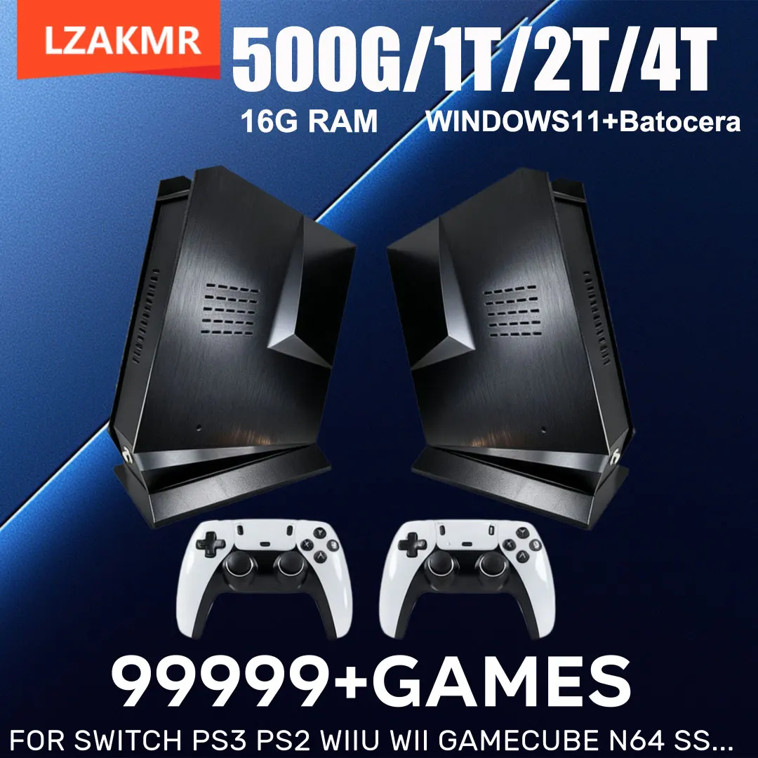 Game Box G3 Retro Video Game Console 8G/16G 4K Support 99999+ Games 2T/4T 60+ Emulators for PS3/SWITCH/WIIU/WII with Controllers