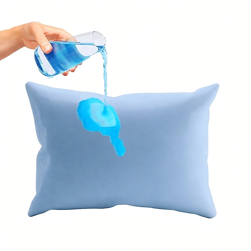 Outdoor-Kissenbezug aus PU-Leder, wasserdicht und fleckenabweisend, dekorativer Kissenbezug für Terrasse, Garten, Veranda, Balkon, Couch, Sofa, Landhausstil Image